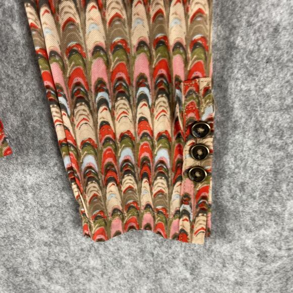 Free People Lucky Shirt Womens XS Canyon Combo Mesh Sheer Ruched Boho Indie - Picture 5 of 16